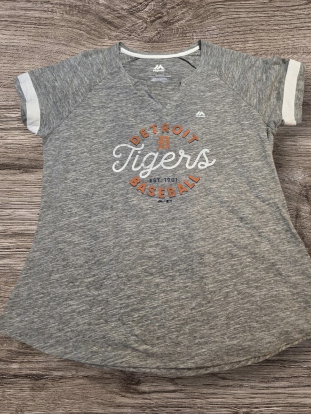 Majestic Gray Detroit Tigers Short Sleeve Tee